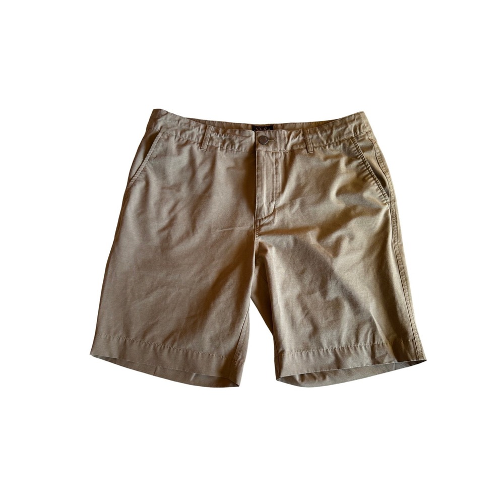 Faherty All Day Shorts Mens 33 (34) Khaki Tan Stretch Hybrid Board Shorts Water